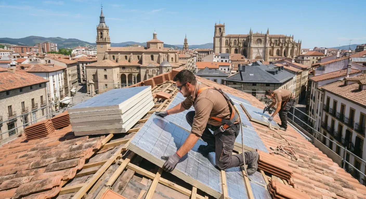 Cámara de ventilación bajo teja en una cubierta inclinada