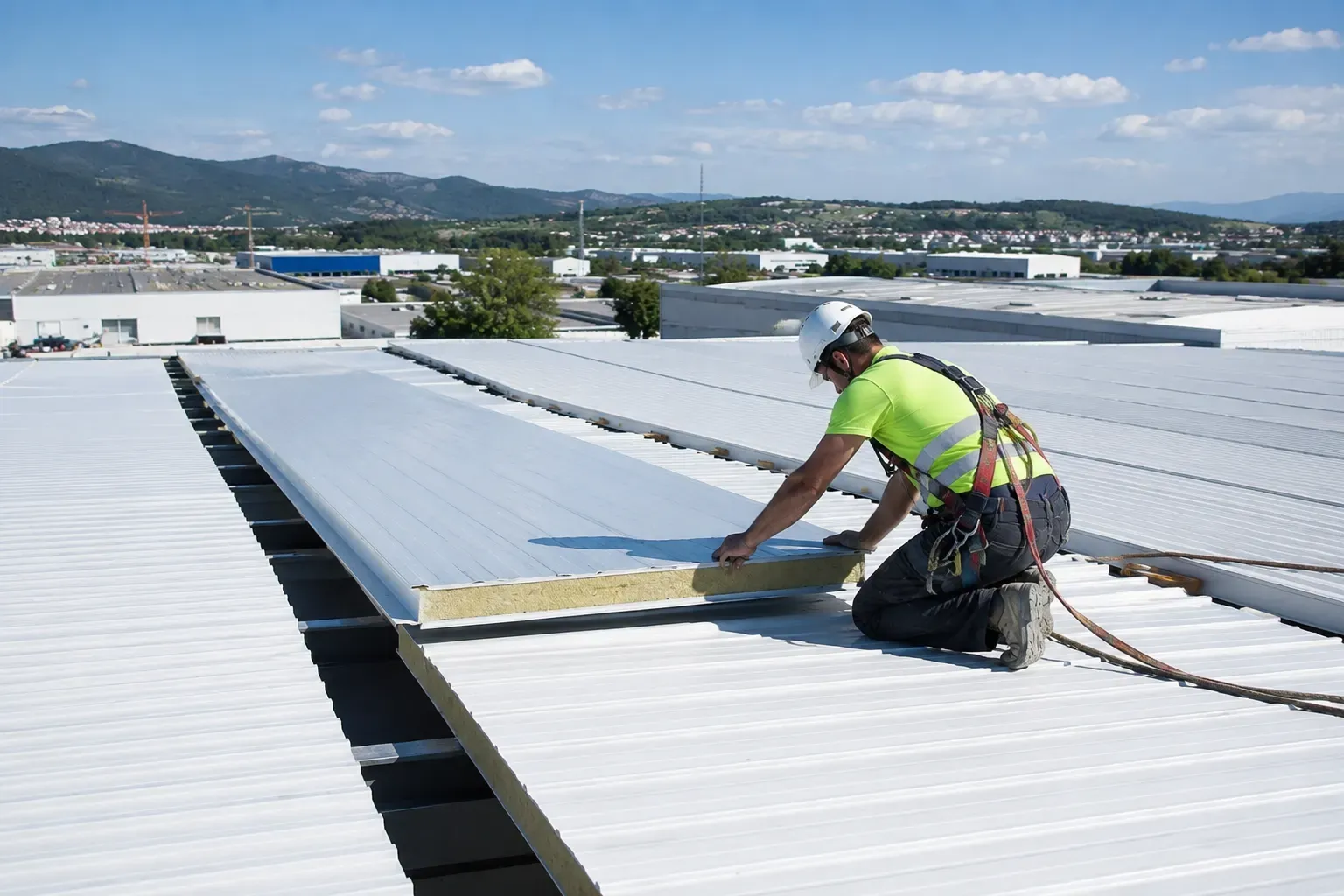 Cubierta industrial de panel sándwich en nave en Vitoria-Gasteiz