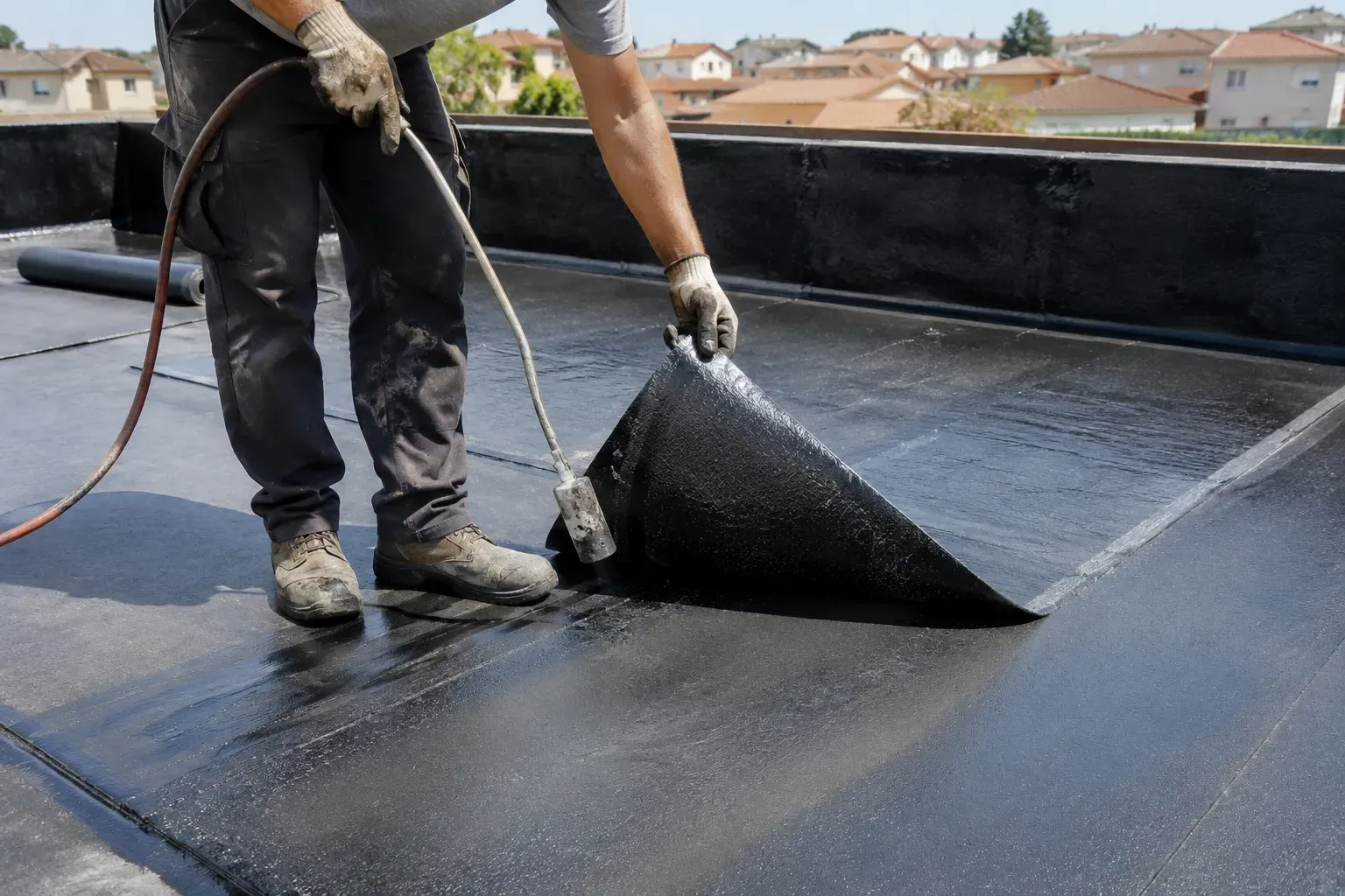 Impermeabilización de una cubierta plana con lámina EPDM